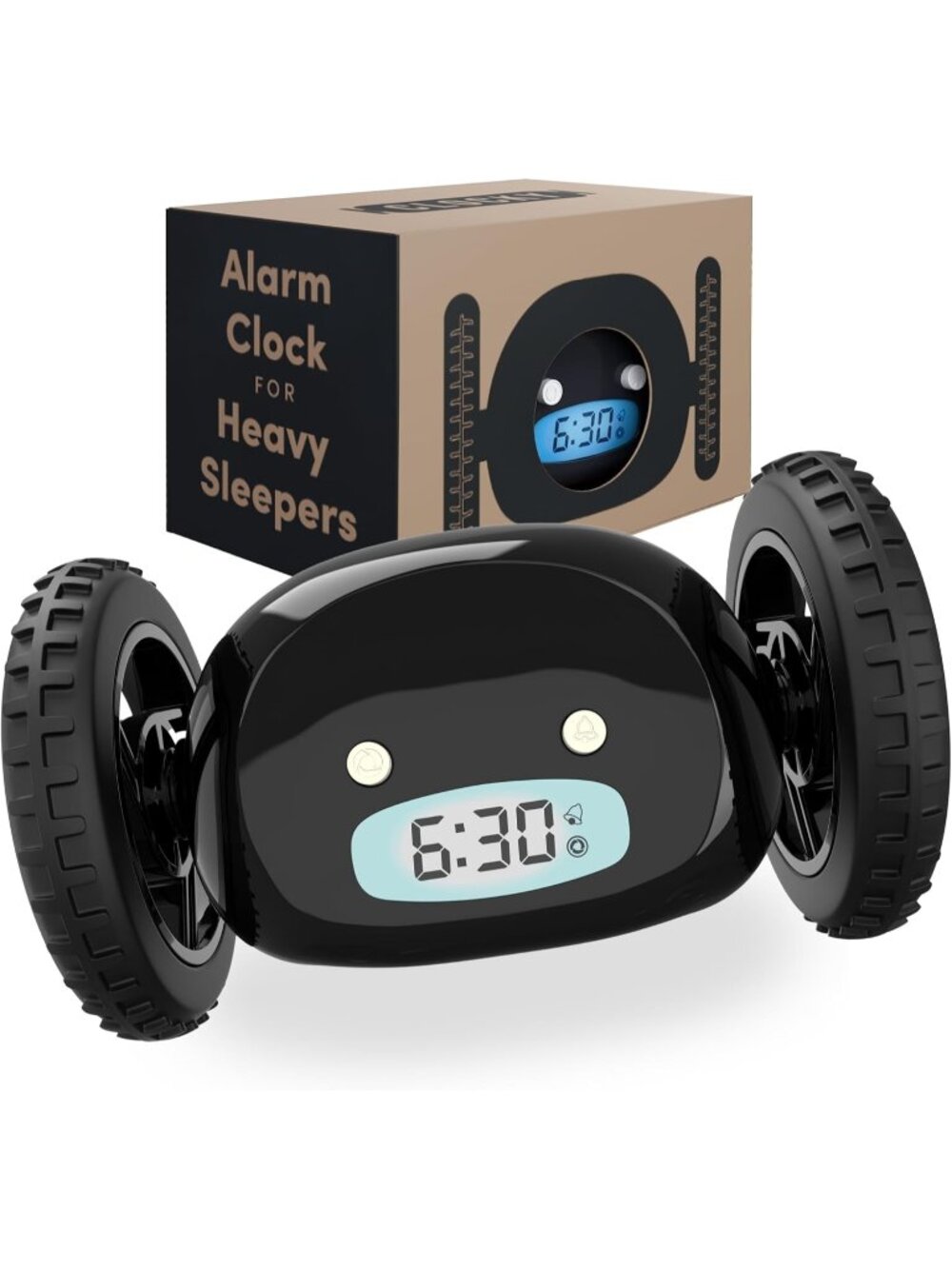 New Runaway Digital Loud Rolling Alarm Clock for Heavy Sleeper Adults